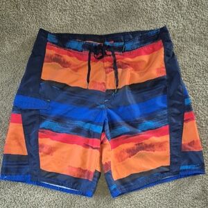 Joe Boxer Multicolor Striped Board Shorts